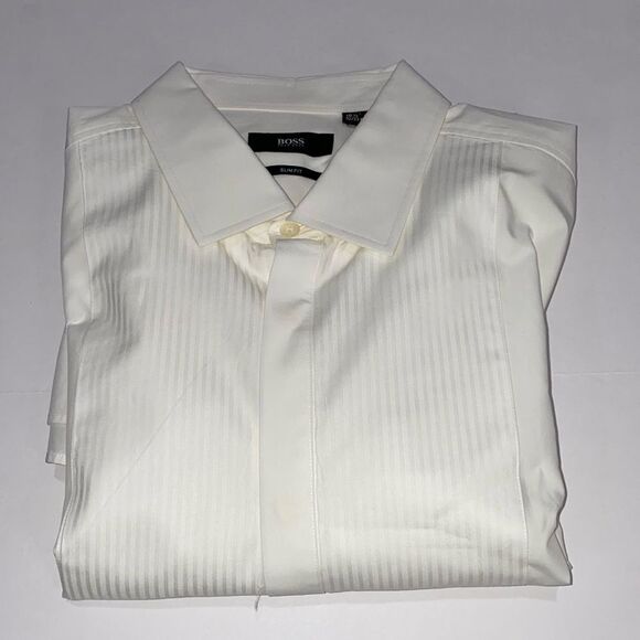 Boss Hugo Boss Men’s Formal Long Sleeve Button Down Shirt Slim Fit Size 16.5 - Picture 1 of 8